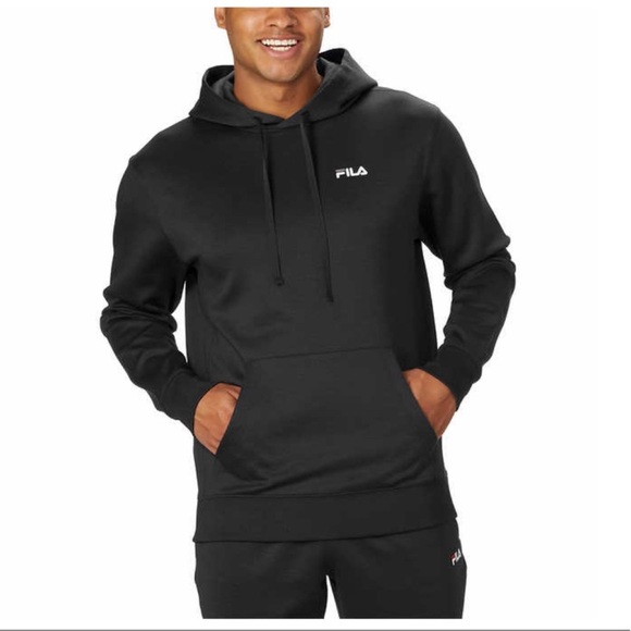 NWT Fila Men Performance Hoodie BLACK - size S sweatshirt comfy cozy activewear - Picture 3 of 9